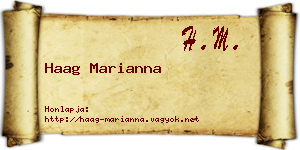 Haag Marianna névjegykártya